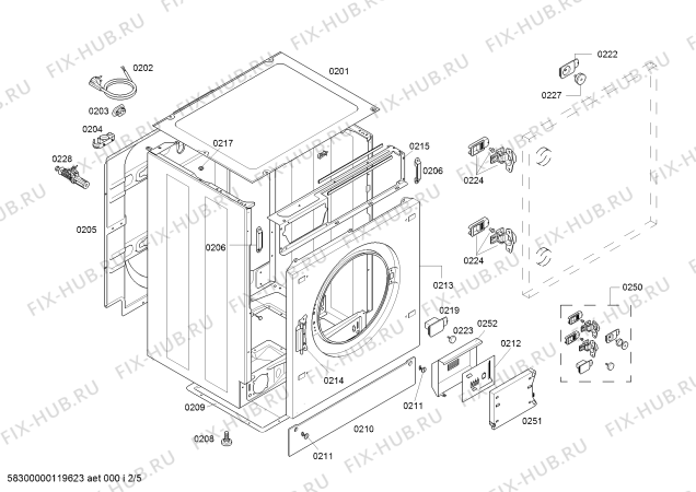 Взрыв-схема стиральной машины Bosch WVTI2842GB WVTI2842 - Схема узла 02
