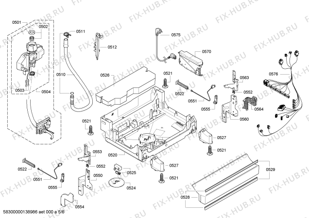 Взрыв-схема посудомоечной машины Bosch SMS69L02UK - Схема узла 05