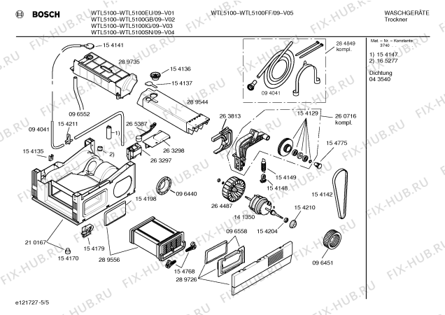 Схема №3 WTL5100FF WTL5100 с изображением Инструкция по эксплуатации для сушилки Bosch 00522532