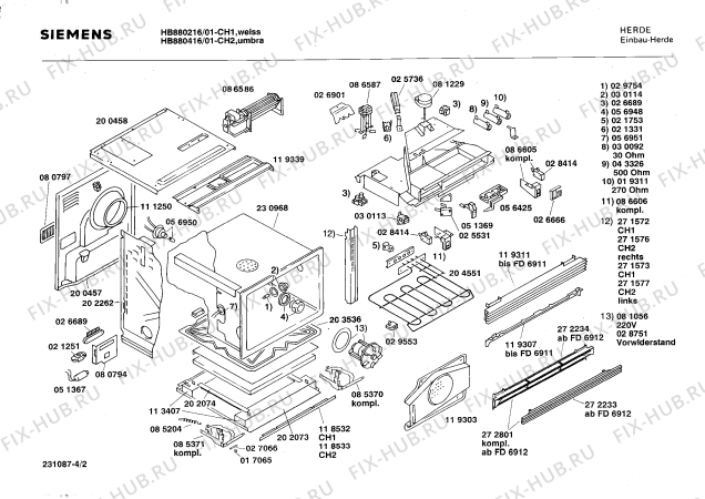 Схема №2 HB8802 с изображением Панель для духового шкафа Siemens 00119338
