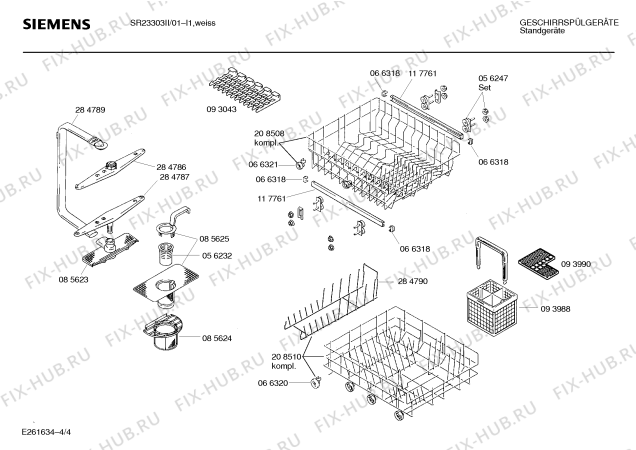 Взрыв-схема посудомоечной машины Siemens SR23303II - Схема узла 04