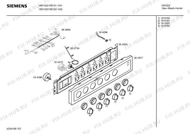 Взрыв-схема плиты (духовки) Siemens HM13221NE, Siemens - Схема узла 02