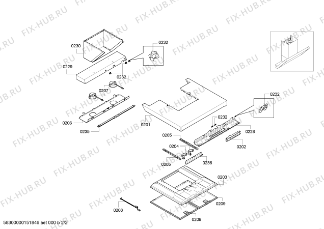 Взрыв-схема вытяжки Bosch DWK06E650B - Схема узла 02