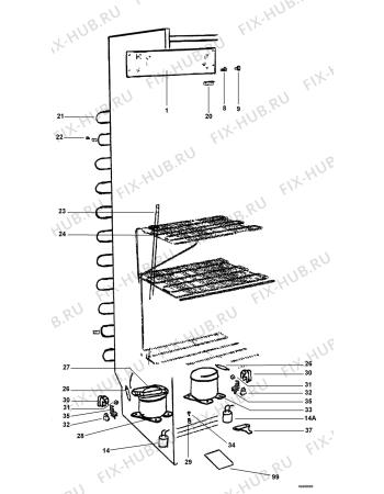 Взрыв-схема холодильника Electrolux TR1230G - Схема узла Functional parts