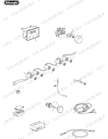 Схема №1 DEF909GW с изображением Субмодуль для плиты (духовки) DELONGHI 0329S003