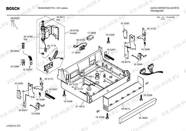 Взрыв-схема посудомоечной машины Bosch SGS4492EP - Схема узла 05