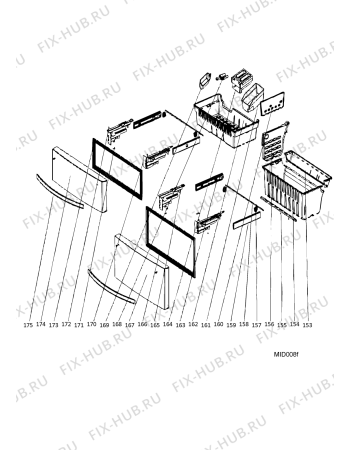 Схема №2 FXD822F (F084900) с изображением Корпусная деталь для холодильника Indesit C00304864