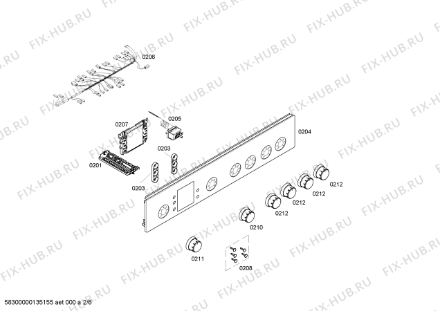 Взрыв-схема плиты (духовки) Bosch HSV445120F - Схема узла 02