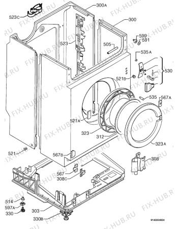Взрыв-схема стиральной машины Zanussi FJI1296 - Схема узла Housing 001