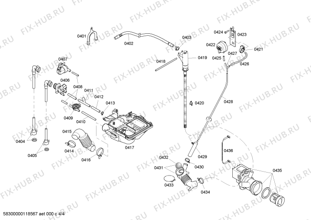 Взрыв-схема стиральной машины Bosch WFMC6401UC Nexxt 700 Series - Схема узла 04