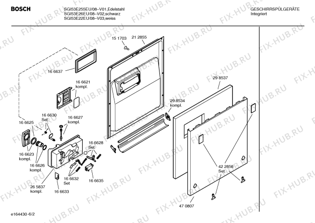 Схема №3 SGI53E22EU с изображением Краткая инструкция для посудомоечной машины Bosch 00589953