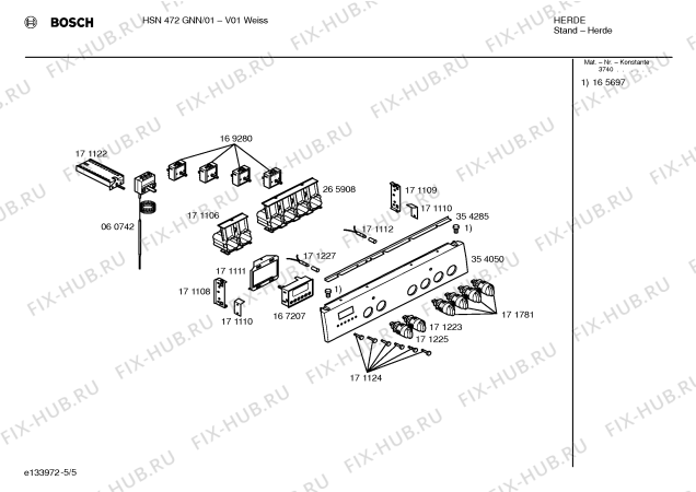 Схема №2 HSN292KEU с изображением Ручка выбора температуры для электропечи Bosch 00171223