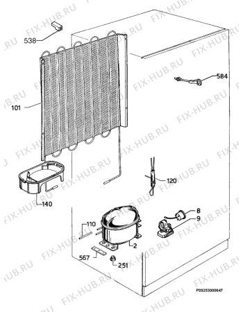 Взрыв-схема холодильника Zanussi ZA25A - Схема узла Cooling system 017