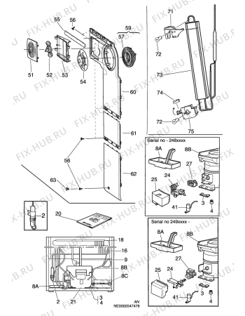 Взрыв-схема холодильника Electrolux ERE3500 - Схема узла C10 Cold, users manual