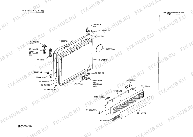 Схема №1 0722054126 VT596 с изображением Пленочная индикация для стиралки Bosch 00050610