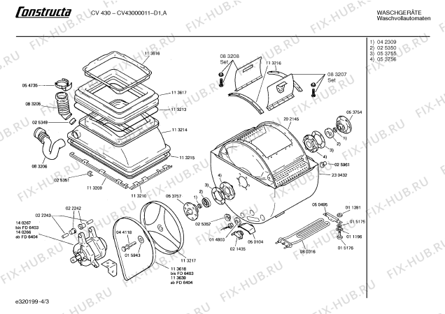 Схема №1 CV43000011 CV430 с изображением Панель для стиральной машины Bosch 00113622