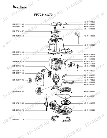 Взрыв-схема кухонного комбайна Moulinex FP72314J/70 - Схема узла HP003364.1P3