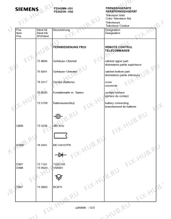 Схема №7 FS343V6 с изображением Инструкция по эксплуатации для телевизора Siemens 00531131