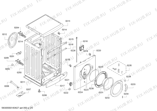 Схема №1 WAE28211FF с изображением Панель управления для стиралки Bosch 11017315