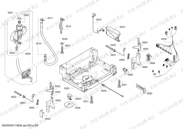 Взрыв-схема посудомоечной машины Siemens SN65N083EU - Схема узла 05