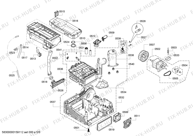 Схема №1 WTW8657ECH EcoLogixx 7 selfCleaning condenser с изображением Вкладыш для электросушки Bosch 00628995