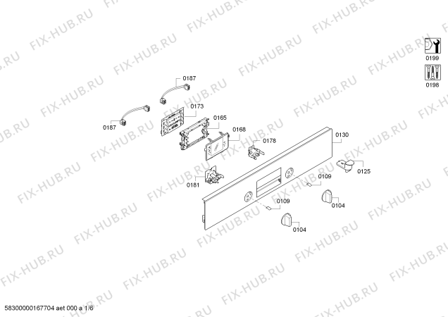 Схема №2 HBA63B151S с изображением Панель управления для плиты (духовки) Bosch 00740930