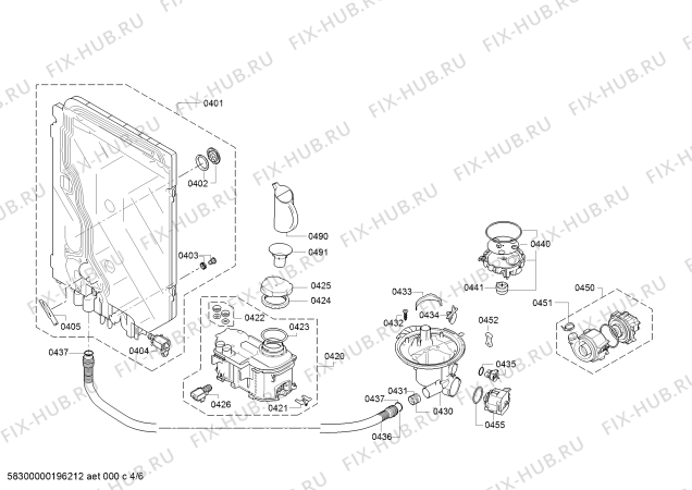 Схема №3 SX65M130EU с изображением Силовой модуль запрограммированный для посудомойки Siemens 12015479