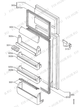 Взрыв-схема холодильника Zanussi ZI7250D - Схема узла Door 003
