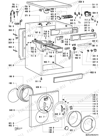 Схема №1 AWM 279/3 с изображением Декоративная панель для стиральной машины Whirlpool 481245219622