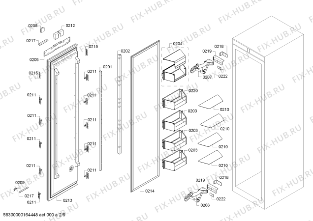 Схема №4 RF411700 с изображением Монтажный набор для холодильной камеры Bosch 00740472