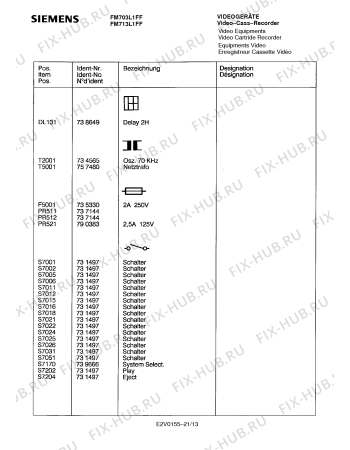 Схема №5 FM713L1FF с изображением Блок питания для видеоаппаратуры Siemens 00757776