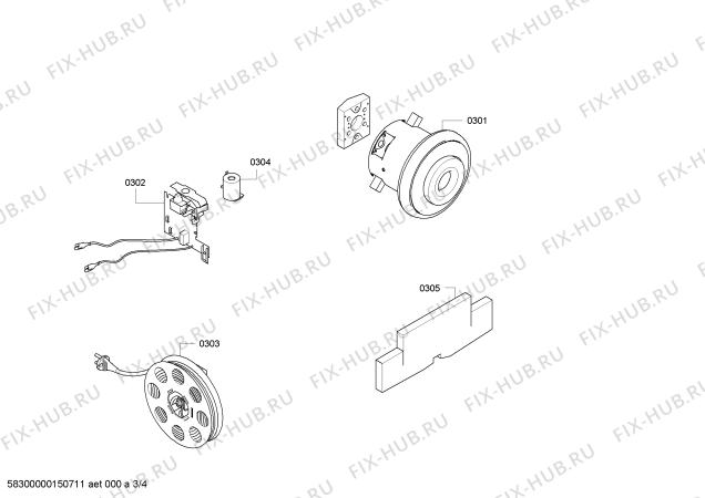 Взрыв-схема пылесоса Bosch BSD3180 BOSCH bag • bagless 2100 W - Схема узла 03