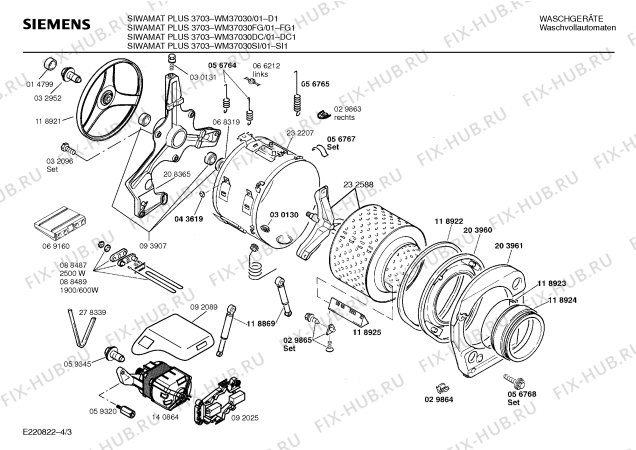 Схема №1 WM37030SI SIWAMAT PLUS 3703 с изображением Панель для стиралки Siemens 00285284