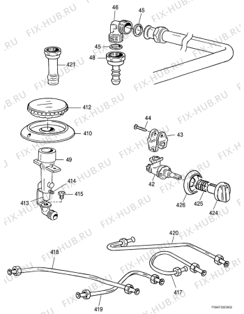 Взрыв-схема комплектующей Zanussi ZX5050E - Схема узла Section 6