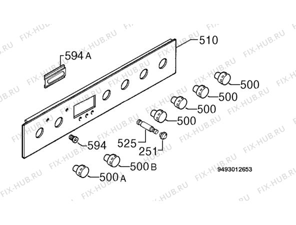 Взрыв-схема плиты (духовки) Zanussi ZOU681X - Схема узла Command panel 037