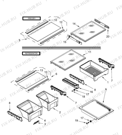 Схема №1 5WT511SFEW с изображением Уплотнение для холодильника Whirlpool 482000099168