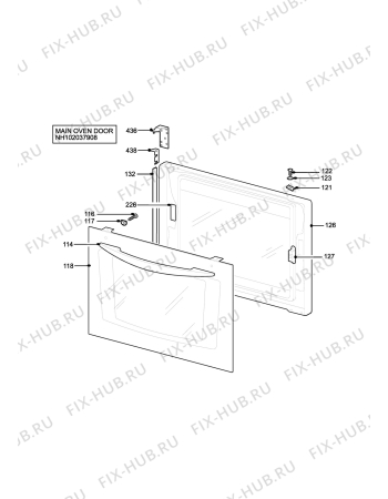 Взрыв-схема плиты (духовки) Parkinson Cowan DDO60GAWN - Схема узла H10 Main Oven Door (large)