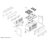 Схема №5 PDR484GGZS с изображением Дверь для плиты (духовки) Bosch 00143441