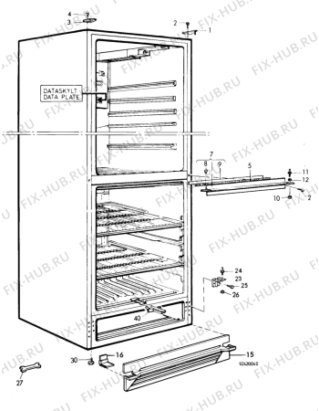 Взрыв-схема холодильника Faure FRC924W - Схема узла C10 Cabinet