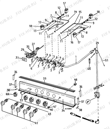 Взрыв-схема плиты (духовки) Electrolux 87461 - Схема узла H10 Control Panel