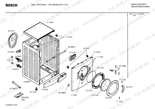 Схема №2 WFO2050CH Maxx WFO 2050 с изображением Панель управления для стиралки Bosch 00435104