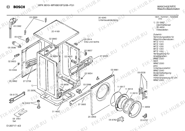 Взрыв-схема стиральной машины Bosch WFK8010FG WFK8010 - Схема узла 02