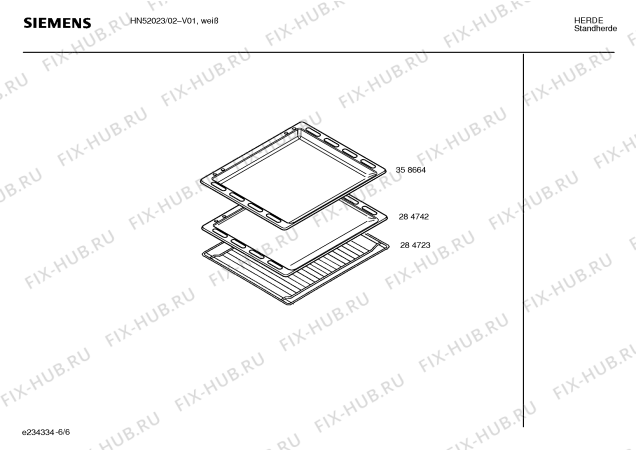 Схема №3 HN52023 с изображением Инструкция по эксплуатации для плиты (духовки) Siemens 00523571