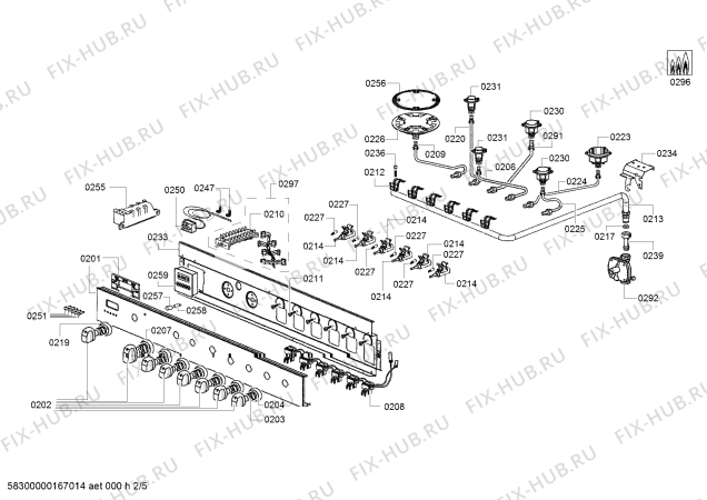 Взрыв-схема плиты (духовки) Bosch HSB738156A - Схема узла 02