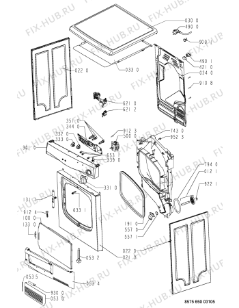 Схема №1 AWZ 650/2 с изображением Обшивка для электросушки Whirlpool 481245214595