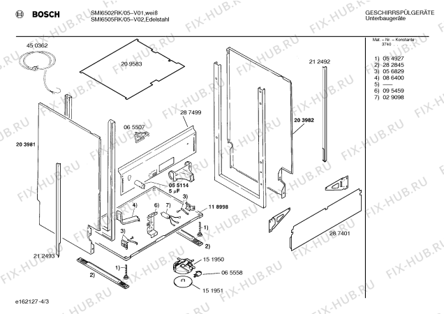 Схема №3 SMI6502RK с изображением Панель для электропосудомоечной машины Bosch 00290676