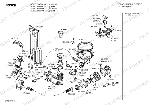 Взрыв-схема посудомоечной машины Bosch SGI3005GB - Схема узла 04