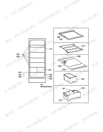 Взрыв-схема холодильника Electrolux ERC3206 - Схема узла C10 Interior