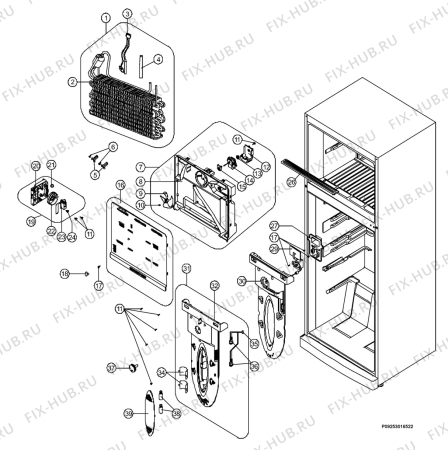 Взрыв-схема холодильника Zanussi ZD33/11FX - Схема узла Section 2