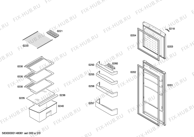 Схема №2 3KFB7400MY с изображением Поднос для холодильника Bosch 00700598